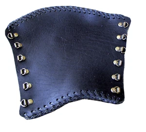 Leder-Armstulpe Unterarmschutz Neu Handarbeit  Dickleder ca. 3mm Rand geflochten - Bild 1 von 4
