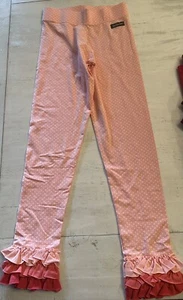 New Matilda Jane Clothing Ruffles Pants Pink Dots Ruffles Girl Size 12 - Picture 1 of 2