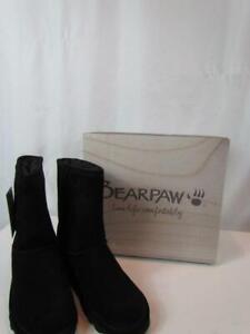 NIB Bearpaw Black Boots With Inside Fur Lining Round Toe Size 9
