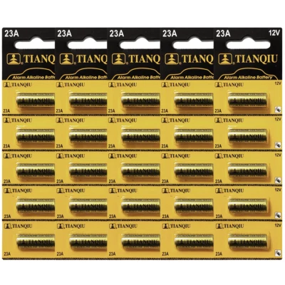 Tianqiu A23 Battery 23A 23AE 12V Alkaline, Tearstrip (25 Batteries) EXP 5/23 - Image 1 of 4