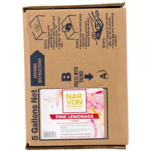 Narvon 5 Gallon Bag in Box Pink Lemonade Syrup - Picture 1 of 5