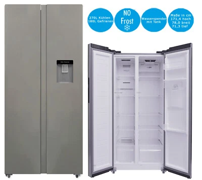 PKM Side by Side Kühlschrank NoFrost 450L Touch Bedienung Gefrierschrank