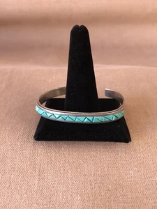 Vintage Navajo Victor Moses Begay Turquoise Sterling Silver 925 Cuff Bracelet - Picture 1 of 22