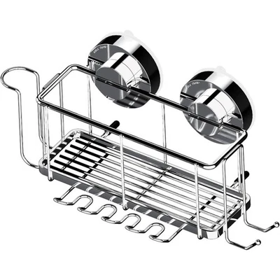 Blue Canyon Gecko Rack & Toothbrush Holder Silver Suction Cup No Drill Storage - Image 1 of 4