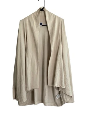 Old Navy Cardigan Women 3X Live In French Terry Beige Soft Lightweight NWT - Image 1 of 4