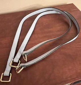 Louis Vuitton Light Blue Leather Replacement Shoulder Straps Gold Hardware - Picture 1 of 7