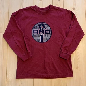 Vintage AND1 And 1 Athletic Sports Basketball Long Sleeve Youth T-Shirt Size M - Picture 1 of 8