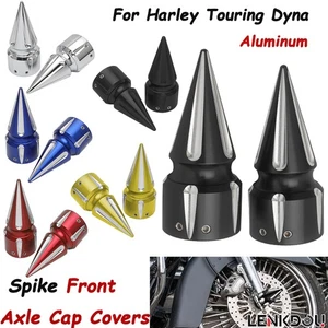 CNC Spike Front Axle Cap Nuts 29mm For Harley Sportster XL 883 1200 Touring - Picture 1 of 19