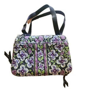 Vera Bradley Pflaumenblütenblätter Hartschale Tablet Bibel Hülle Reißverschluss verstellbarer Riemen Blumenmuster - Bild 1 von 11