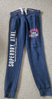 Superdry Track And Field  Blue Trackpants. Ladies Size S - Image 1 of 4