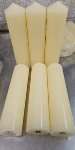 80 Stunden lange brennende unparfümierte Stumpenkerzen 3x8 Elfenbein 6 Stück - Bild 1 von 5