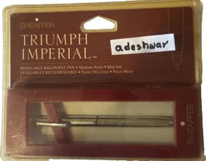 Bolígrafo Sheaffer Triumph Imperial 2444 Brush cromo tinta azul - Como nuevo, Nuevo de Lote Antiguo EE. UU. - Imagen 1 de 2