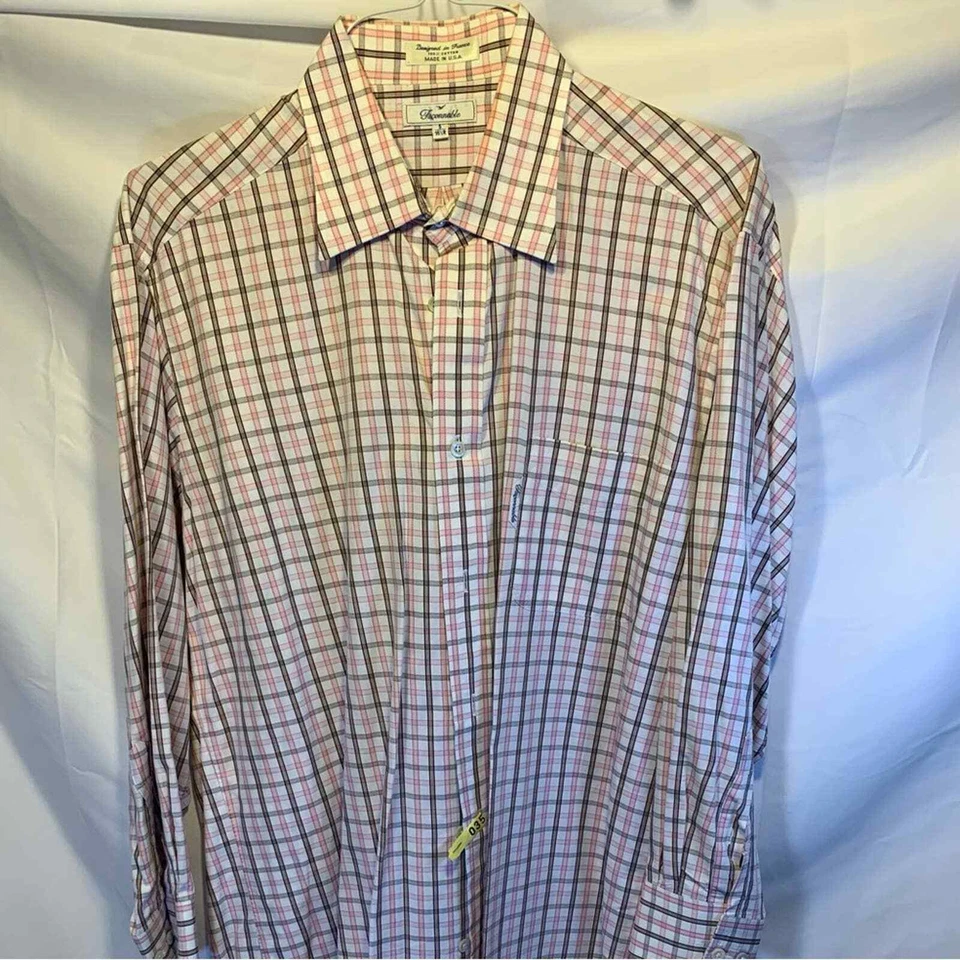 Camisa de vestir para hombre Faconnable 16,5R (32/33) rosa marrón blanco a cuadros Foto 1 de 4