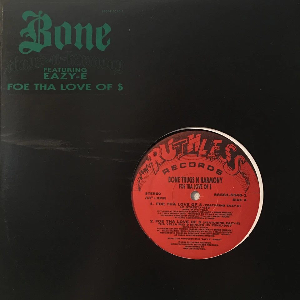 BONE THUGS-N-HARMONY + EAZY-E - FOE THA LOVE OF $ (12")  1994!!!  RARE!!!  MONEY - Image 1 of 1