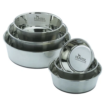 Hunter Hunde Edelstahlnapf Anti Rutsch, diverse Größen, NEU - Bild 1 von 2