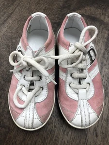Dior White/Pink Lace Up Sneaker Girls Size 24 Suede/Leather - Picture 1 of 21
