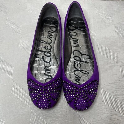 Pisos de gamuza púrpura Sam Edelman Charleen talla 8M tachonados 39650650 Foto 1 de 4
