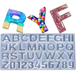 DIY Letters Mold Alphabet Number Silicone Molds Large Clear Resin Mold Jewelr... - Picture 1 of 7