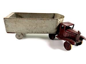 vtg 30s 40s Handmade Folk Art Wooden Toy Truck dust bowl depression