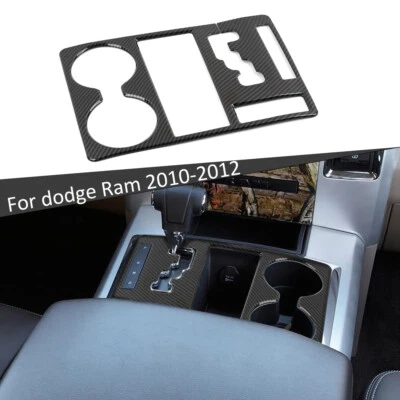 Gear Shift Cup Holder Panel Trim Cover For Dodge Ram 1500 2010-2012 Carbon Fiber Foto 1 de 4
