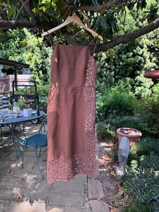 Rebecca Taylor Agnes Embroidered Eyelet Linen Midi Dress olive brown Size 2 NWT - Picture 1 of 11