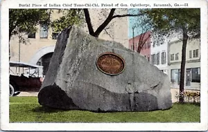 Savannah Georgia Postkarte Tomo-Chi Chi Bestattungsdenkmal Statue 1915 FK - Bild 1 von 2