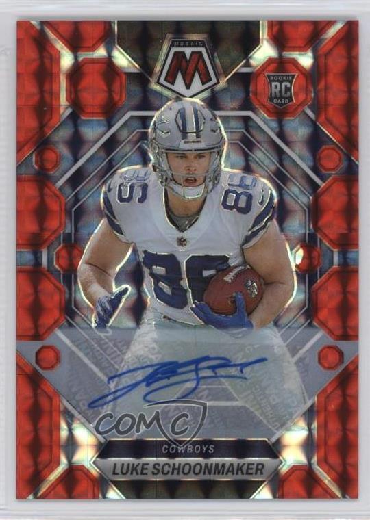 2023 Panini Mosaic Rookies Red Prizm /199 Luke Schoonmaker #344 Rookie Auto RC