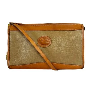 Vintage Dooney & Bourke All Weather Leather AWL Zipper Clutch Crossbody Bag R20 - Picture 1 of 10