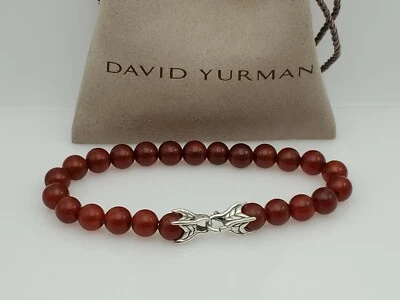 Pulsera de cuentas espirituales con cornalina David Yurman para hombre 8,5 pulgadas  Foto 1 de 4