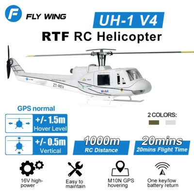 Fly Wing UH1 V4 RC Hubschrauber RTF 10CH GPS 3D Flugzeug Auto Return Schwebeflug - Bild 1 von 4