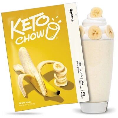 Keto Chow 香蕉超低碳水化合物餐奶昔 — 第 1/4 张图片
