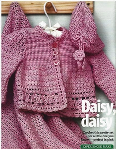 R#71 CROCHET DK PATTERN BEAUTIFUL SET FOR BABY GIRL 0-18mths - Picture 1 of 3
