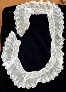 Vintage/antiguo, reliquia, cuello de algodón, beige teniente - Imagen 1 de 4