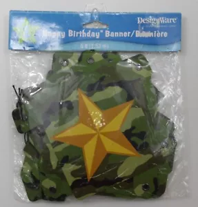 1.5m Feliz Cumpleaños Ejército Letra Banner Decoración Fiesta Colgante Camuflaje - Imagen 1 de 2