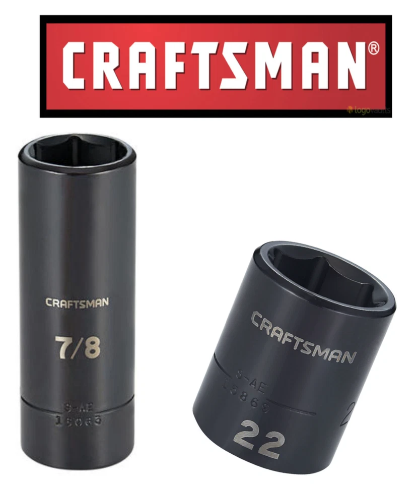 NEW Craftsman 1/2" & 3/8" Drive Impact Socket Deep/Shallow 6pt SAE/MM Choose  - Image 1 of 1