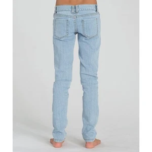 NUEVOS CON ETIQUETAS PANTALONES JÓVENES NIÑAS BILLABONG MEZCLILLA MOONLIGHT $50 10 rayas azul - Imagen 1 de 1