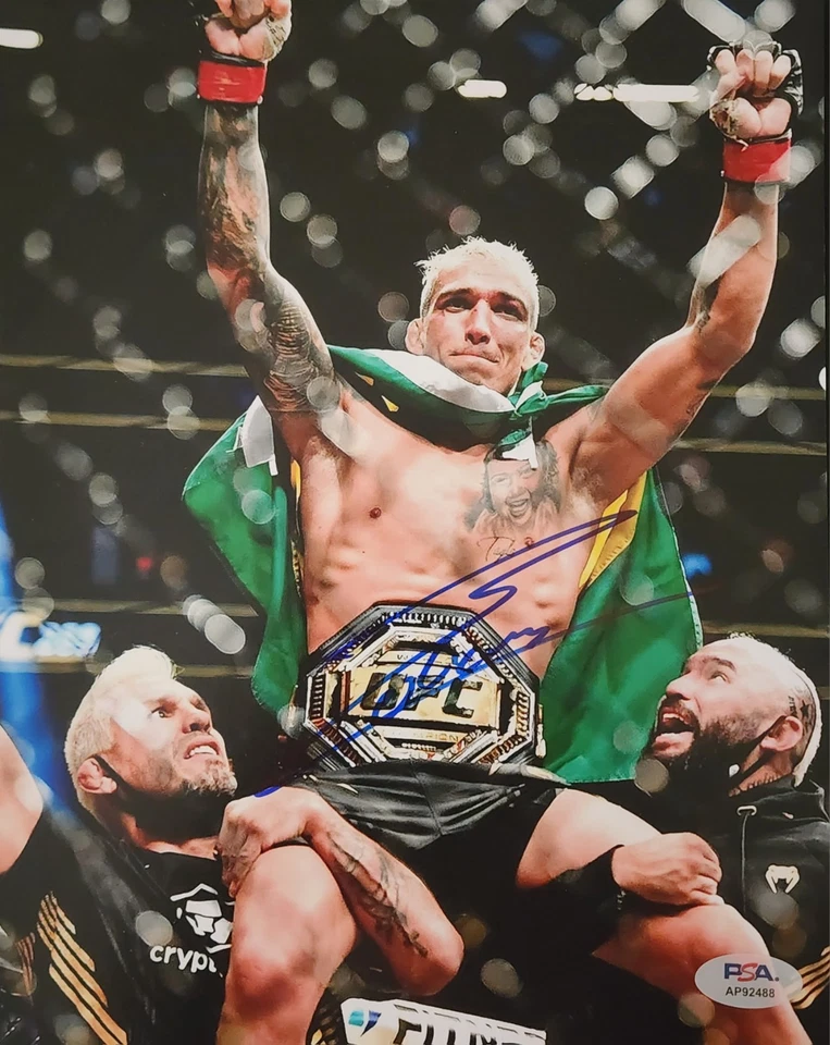 Charles Oliveira Signed 8X10 Autographed Photo do Bronxs UFC MMA Champion PSA - Image 1 of 1