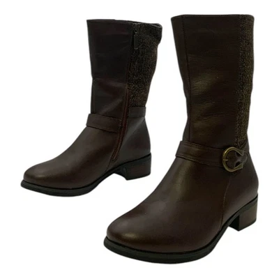 Bota de media pantorrilla Propet Tessa cuero marrón para mujer EE. UU. 8,5 X (2E) Foto 1 de 4