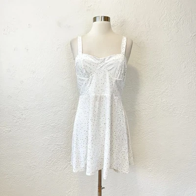 White Velvet Dress NWT Gold Metallic Dots Fairy Whimsigoth Large L - Image 1 of 4