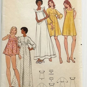 Butterick 5744 Shortie Ruffle Nightgown Nightie w Bloomers Robe  Sz 16 UNCUT - Picture 1 of 5