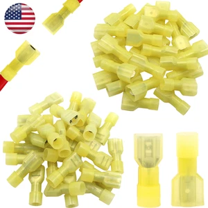 100PCS 12-10 AWG Female Male Insulated Wire Terminals Spade Crimp Connectors Set - Picture 1 of 10
