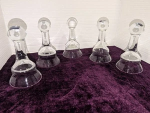 Juego De Colección De (5) Vasos Estribo Transparente 5.75" Alto Soplado A Mano - Imagen 1 de 6