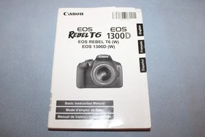 Canon Rebel T6 1300D Manual in English, French and Spanish - Excellent Condition - Picture 1 of 1