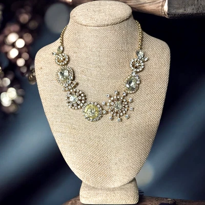 J. Crew золотистый разноцветный кристалл заявление ожерелье JC520 - Изображение 1 из 4