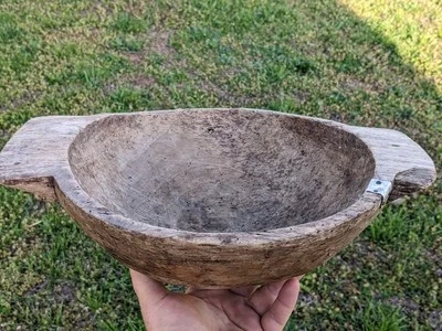 primitive wood bowl /dough bowl - Image 1 of 4