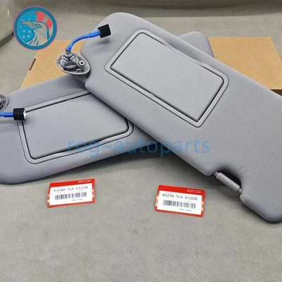 Pair Sun Visor Side Gray Pair W/Lights Mirror For 2017-2022 Honda CR-V NEW - Image 1 of 4