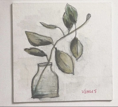 PINTURA ORIGINAL Cocina Impresionista Bodegón Arte Popular Granja Acuarela Foto 1 de 4