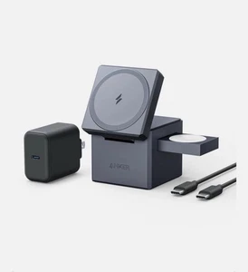 Anker MagGo Station de Charge Cube 3 en 1 avec Qi2 - Photo 1 sur 5