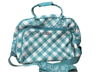 Bolso de viaje The Pioneer Woman Overnight Weekender acolchado azul 18,5" x 13,25" Foto 1 de 4