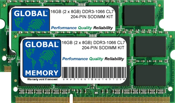 16GB (2x8GB) DDR3 1066MHz PC3-8500 204-PIN SODIMM IMAC 27" i5/i7 (LATE 2009) RAM - Image 1 of 1